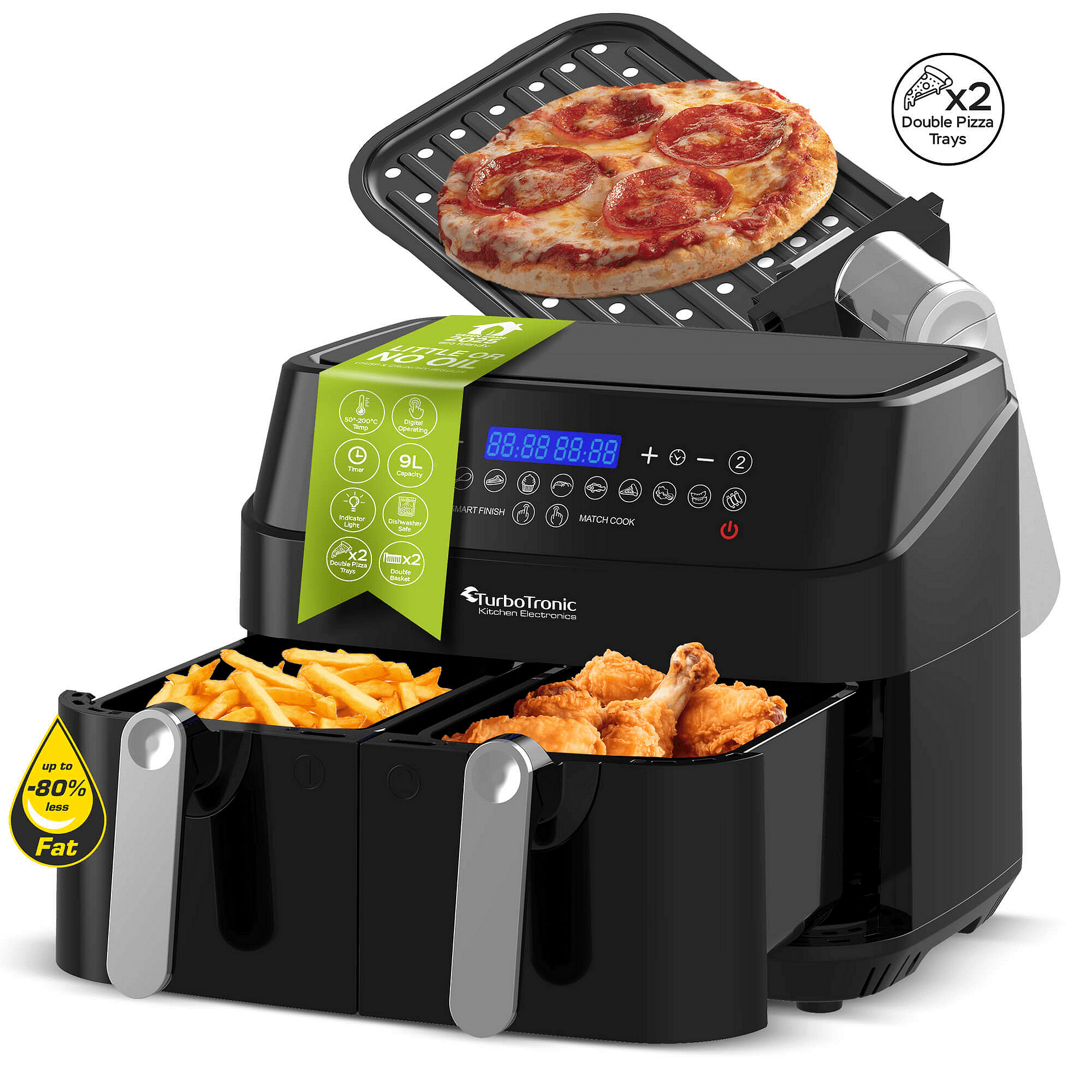 AirFryer с две кошници Turbotronic Dual Chef+