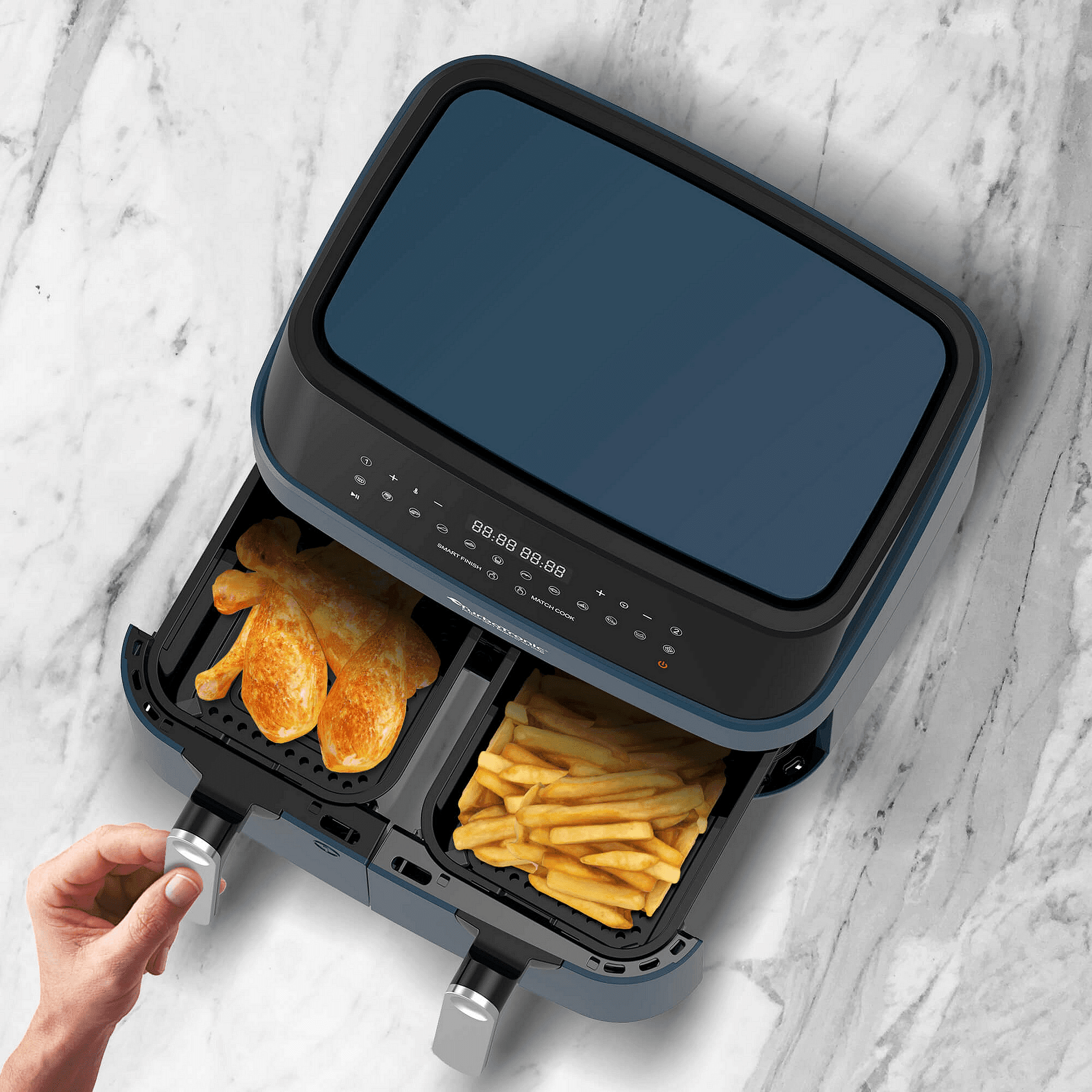 AirFryer с две кошници за наблюдение Turbotronic Dual Chef PRO